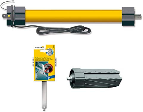 Schellenberg 20110 Rohrmotor Set Mini Premium 10 Nm mit Schellenberg 80200 Walzenhülse und Schellenberg 19200 Rollladenaufhängung