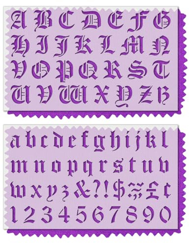 Stencil Stop Gothic-Schriftart-Schablone, wiederverwendbar, alte englische Schrift, Schablone für DIY-Projekte, 14 mm Mylar-Kunststoff [2.5 cm hohe Buchstaben, 2 Schablonen im Lieferumfang enthalten]