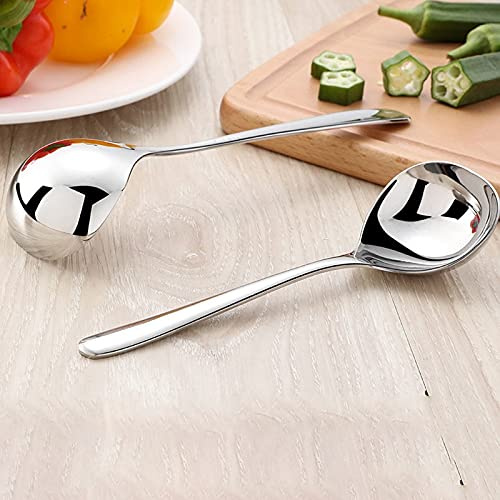 jbshop Besteck Dessertlöffel Edelstahl Verdickung Löffel Kreative Langer Griff Hotel Hot Topf Löffel Suppe Schöpfküche Home Küche Wesentliche Werkzeuge Eislöffel (Size : L)