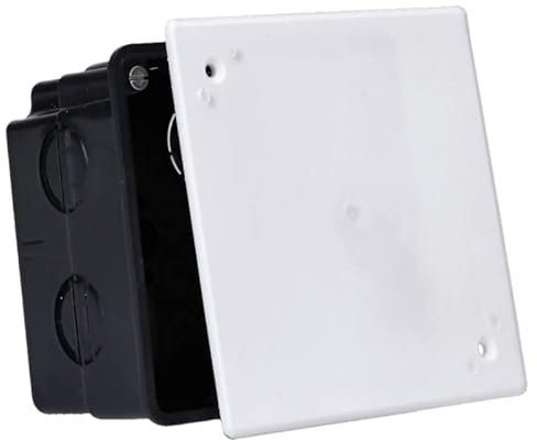 Verbindungskasten 80x80x48mm Unterputz Anschlusskasten Ausbrechöffnungen M20mm Kunststoff PS PP mit Deckel Schwarz-Weiß Voxura