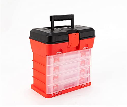 UNNS Teile-Organizer 4 Etagen Schublade Kunststoff Werkzeugkasten Angeln Teile Box Schrauben Aufbewahrungsbox Köderablage Zubehör Organizer mit tragbarem Griff Werkzeugaufbewahrung (Color : A)