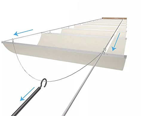 ACiyD Ersatzabdeckung für einziehbare Sonnensegel für Rahmen, auf Drahtseil, Welle, Fallsegel, Markise für Terrassendeck, Hof, Veranda (Color : Beige, Size : 0.8x4m) (Beige 0.5x6m)