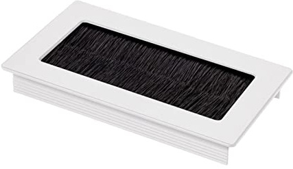 SOTECH 1 x Kabeldurchlass Toledo aus Aluminium weiß eloxiert 100 x 70 mm, Einbaumaß: 90 x 62 x 15,3 mm Kabeldurchführung