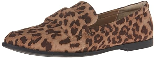 Amazon Essentials Mocassini con Punta Morbida Donna, Leopardata Finta Micro Scamosciato, 37 EU