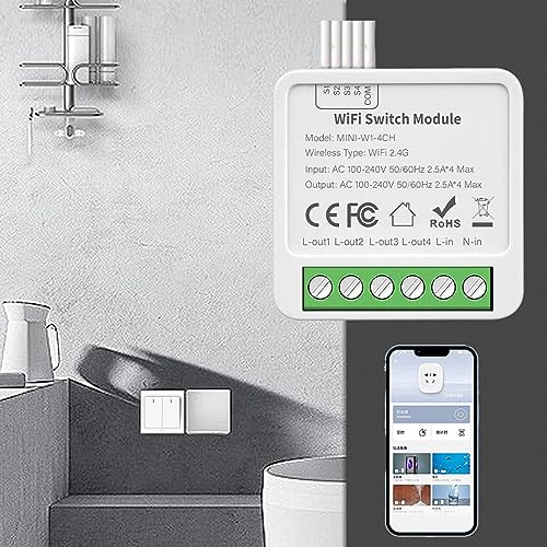 para Tuya Home Smart Switch, interruptor inteligente WiFi, interruptor de módulo de automatización del hogar de control de cuatro vías, módulo de interruptor inteligente