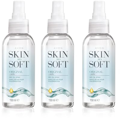 Avon Skin So Soft Dry Oil Spray with Citronella - the perfect alternative to mosquito repellant (Pack of 3)