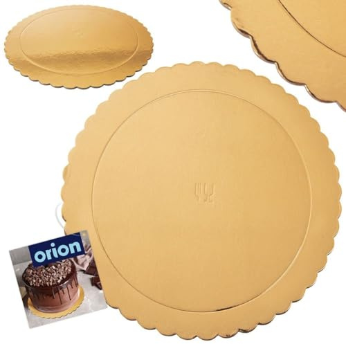 orion group Tortenboden Tortenplatte Tortenpappscheibe Kuchenplatte Gold 30 cm