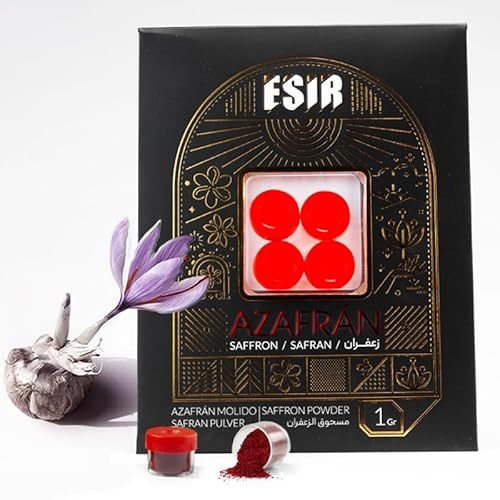 Esir Super Premium Safran - Poudre de Safran 100% Pure et Naturelle, Safran de Qualité Supérieure 1g- Paquet de 1|