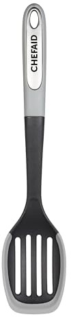 Chef Aid Nylon Slotted Spoon, Essential Kitchen Utensil, Non-Slip Grip Handle, Non-Stick Safe, BPA Free