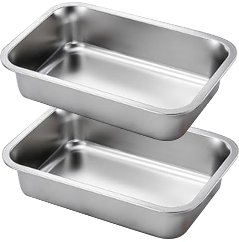 2 Moldes Para Lasaña Utensilios De Cocina De Alcaravea Moldes Para Hornear De Acero Inoxidable 9x13 Inch Molde Para Pasteles Rectangular Molde Para Hornear Profundo Apilable Plato Para Hornear Lasaña
