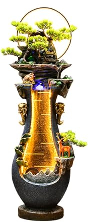 Garten Brunnen Bodenbrunnen im Freien mit kaskadierendem LED-Licht for Garten, Terrasse, Hinterhof, Deck, Haus, Rasen, Veranda, Haus, Entspannung, Außenbalkon Garten Brunnen Outdoor ( Size : 46*33*150