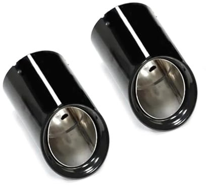 YUEGOO 1 Paar Edelstahl Auspuffblende Auto für BMW 3 Series G20 G21 330i 2020 2021 2022, Auto Auspuff Endrohr Auspuffrohr Schalldämpfer Auspuffspitze Endrohrblenden Ersatz,A/Black