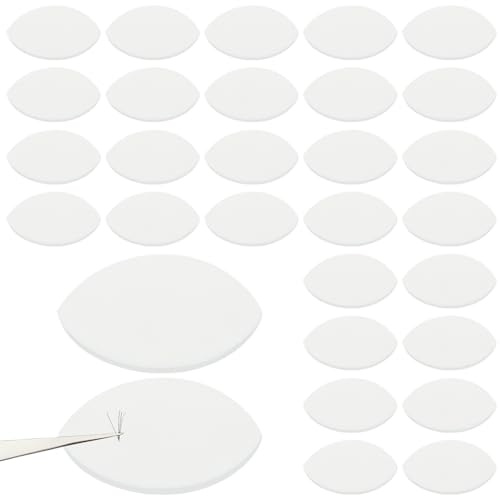 PLIGREAT 60 Stück augenförmiger Schwamm, Wimpernübungsschwamm für Wimpernverlängerungen, Wimpern-Mapping-Diagramm-Schwamm für Anfänger Frauen Männer Wimpernwerkzeuge Wimpernverlängerungszubehör (weiß)