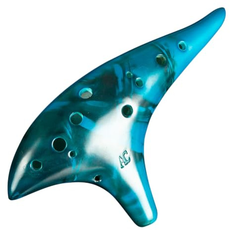 Kexpery Professionelle Okarina mit 12 Löchern, stabile Intonation, Alt-C-Ton, Okarina-Flöte mit Schutztasche, Instrument für Musikliebhaber, Anfänger (blau)