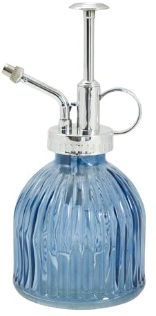 temonto Pflanzensprüher, 200ml, Zerstäuber, Sprühflasche zur Pflanzenpflege, Glas, Vintage-Design in Blautönen (dunkelblau)