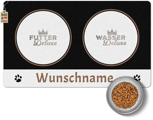PR Print Royal Napfunterlage mit Name selbst gestalten - Deluxe - Futtermatte für Hunde & Katzen - Personalisierte Geschenkidee, Waschbar | 60 x 35 cm, rutschfest