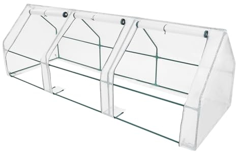 Mobiles Foliengewächshaus Frühbeet mit Aufrollbaren Fenstern, Wetterbeständige Frühbeet für Tomaten gewächshaus Garten Balkon, Grün