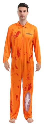 Sobzia Gefängnis Kostüm,Sträfling Kostüm,Mit Handschellen,Adventskalender 2024 Tee,Fasching Kostüm Herren,S