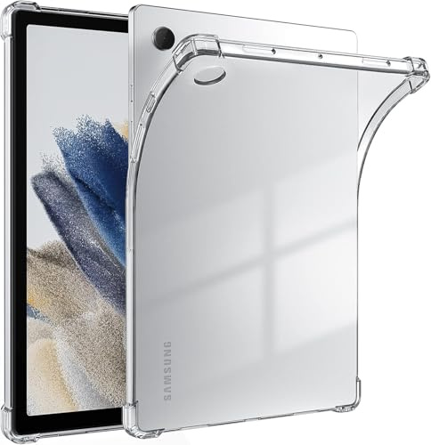 World biz Transparente Schutzhülle für Samsung Galaxy Tab A8 26,7 cm (10,5 Zoll) 2021 (SM-X200/SM-X205/SM-X207), flexibel, transparent, weiche Stoßstange, TPU-verstärkte Ecke, stoßfeste Abdeckung
