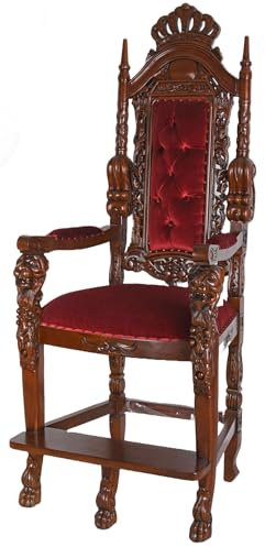 XXL Fåtölj lejon tron, massivt trä, armstödsstol, mahogny, 183 cm mar423 Palazzo exklusiv