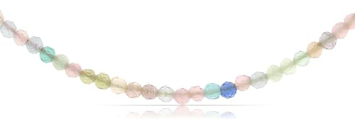 Made by Nami Bunte Perlenkette Damen 40 + 5 cm Chakra Kette mit Perlen Wasserfester Schmuck Hippie Schmuck Damen