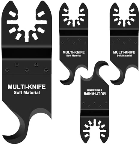 4 lame multiuso, 9,5 x 4,5 x 3,2 cm, design di taglio ultra preciso, stabile, durevole, multi-coltello, lama multifunzione per materiali morbidi, tappeto in PVC
