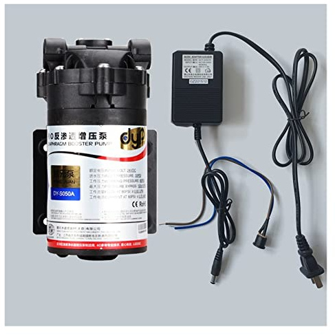 Vattenfiltersystem, Vattenfilter DC24v vattenboosterpump högtryck med DC24v 1,5A transformator for 50/75GPD-maskin Öka RO-systemtrycket