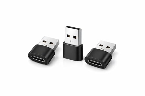 Pack de 3 Adaptateurs USB-A vers USB-C – Compatible Apple iPhone 15/16 / 17, iPad, AirPods – Samsung Galaxy S23 / S24 / S25 – Charge Rapide & données