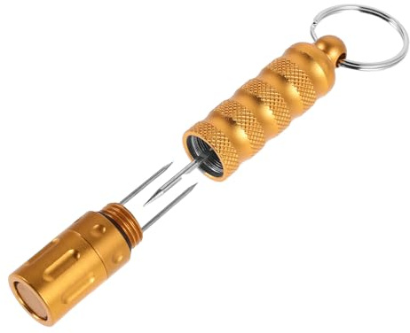 FRCOLOR Coupe-cigares Portable en Métal Doré avec Poinçon de Coupe Manuel, Outil à Cigares Compact et Précis, Accessoire pour Cigares pour Voyage, Bar et Usage Extérieur