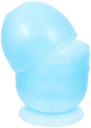 Amosfun Cuenco para Teñir Cabello Plástico Grueso Azul Escala, Herramienta Práctica para Mezclar Tinte, Adecuado para Uso Profesional y Casero en Peluquería