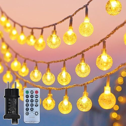 taiyongkang Guirnalda Luces 30m 200 LED en Bolas, 8 Modos con Enchufe, Luces Decorativas para Interior y Navidad, Guirnalda Luces Exterior Impermeable IP44 para Jardín, Balcón y Eventos
