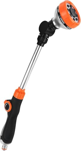 Watering Lance, Extended Hose Pipe Spray Gun with 8 Modes Extended Spray Nozzle Watering Lance for Hanging Basket Cleaning, Plants Lawns Watering, Pets Shower, Car Washing