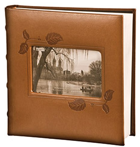 Pioneer Embossed Ivy Frame Leatherette Cover Photo Album, Brown 4 x 6 inches