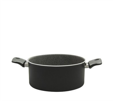 Ballarini Matera Granitium Casseruola, 2 Maniglie, Alluminio, Nero, 24 cm
