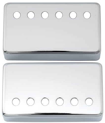 Musiclily 50mm Metall Humbucker Pickup Abdeckung Tonabnehmerkappe Humbucker Cover für E-Gitarre, Chrom(2 Stück)
