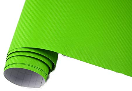 Neoxxim 7€/m2 Premium - Auto Folie - 3D Carbon Folie - Gift GRÜN 400 x 150 cm- blasenfrei Lackfolie Möbelfolie