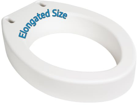 Essential Medical Supply Toilet Seat Riser for Elongated Bowl with 3.5 Rise - 19 x 14 x 3.5 Inch, Elevating and Raising Toilet Seat for Seniors, Adults and The Elderly with 300lb Weight Capacity