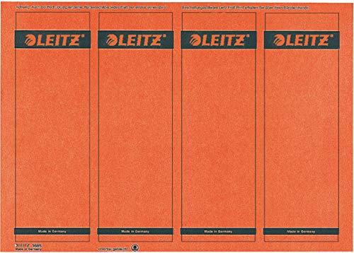 Leitz 1685 PC-beschriftbare Rückenschilder - Papier, kurz/breit,100 Stück, rot; Packungsinhalt: 100 Stück