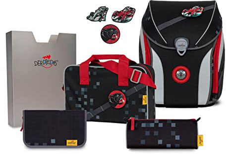 DerDieDas Schulranzen Set 5-TLG. Ergoflex MAX Buttons Speed Power