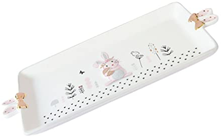 TOPBATHY Elegant Food Serving Tray Multipurpose Storage Plate for Easter Parties Decorative Bunny for Desserts Fruits and Salads Easy to Clean and Maintain