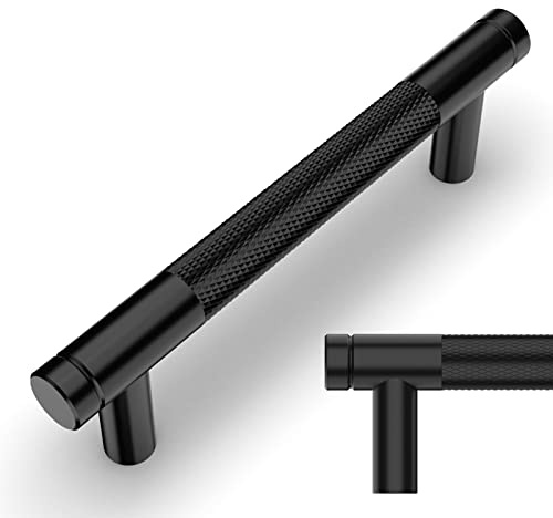 Amerdeco 10 Stück Schwarz Schrankgriffe 96mm Lochabstand, Aluminium Griffe für Küchenschränke & Möbelgriffe für Schubladen