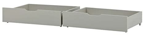 Hoppekids Bettschubladen auf Rollen (2er-Set) für Juniorbetten 70x160cm, Dove Grey