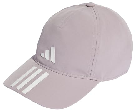 adidas Unisex 3-Stripes AEROREADY Running Training Baseball Cap, Preloved Fig/White, M