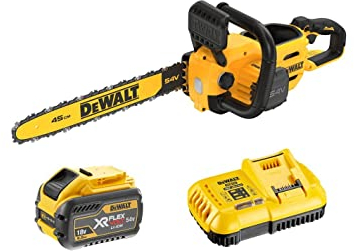 Motosierra 45cm + Bateria Flexvolt 9Ah + cargador Dewalt DCMCS574X1