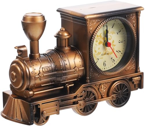 Garneck Antiker Wecker Tisch Schreibtisch Zeituhr Wecker Neuheit Weckuhr Zug Cooles Zugmodell Am Bett Quarz- Retro- Altmodischer Schmücken Bahn Student
