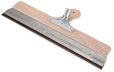ECUTEE Großflächenrakel Schaber Gezahnt Flächenspachtel Blattlänge 560mm Stehrakel Standrakel Flächenrakel Baubedarf Rakel Werkzeug mit Stielhalter