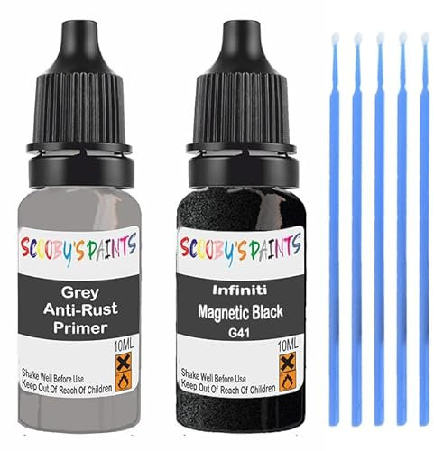 SCOOBYS PAINTS BACK IN THE MIX Touch Up Paint For Infiniti Magnetic Black G41 Scratch Stone Chip Repair With Grey Primer