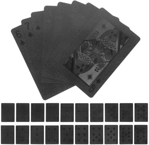 Abaodam 1 Packung Wasserfeste Spielkarten aus Schwarzgold unterhaltsame Karten Pokerspiel für Party Kartenspielen Tally Spielkarten Rechteckige Kartenspiele Brettspiele Pokerkarte PVC