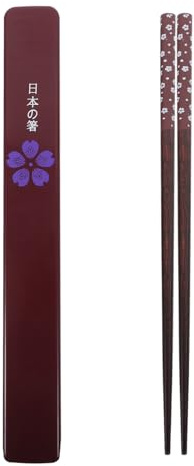 Alipis 1 Juego de Palillos de Madera Natural Palillos Chinos Japoneses Reutilizables Palillos de Madera Palillos para El Cabello Palillos de Viaje Utensilio con Estuche para La Cocina