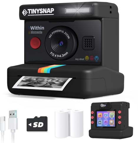 Eveedo Cámara de impresión instantánea para niños, cámaras de doble lente para niños con pantalla de 2.4 pulgadas, regalos de cumpleaños de Navidad para niñas de 3 a 12 años, juguete portátil para
